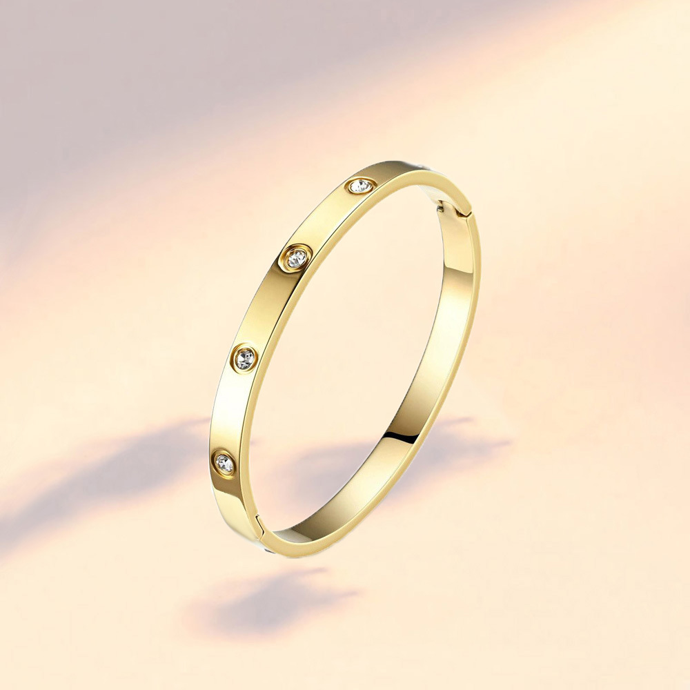 Bracelet plein de diamants 6 mm - or