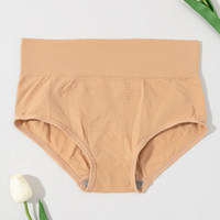 Braguitas de Bikini para Mujer, Suaves y Elásticas, Sin Costuras, de Color Sólido, Cintura Alta, Control de Abdomen, Uso Diario, Ecológicas