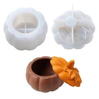 Moule en silicone M63849 Feuille de citrouille d'Halloween pour boîte de rangement en résine époxy DIY et moule à bougie parfumée