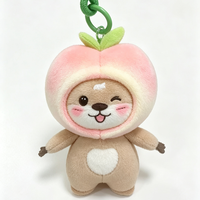Aangepaste katoenen fruit otter pluche sleutelhanger Kawaii perzik watermeloen knuffeldier schattig tas hangertje cadeau school promotie