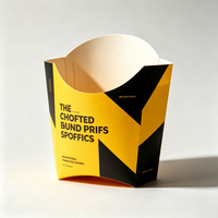 Boîte à frites pliable personnalisée résistante à l'huile pour restaurant de restauration rapide, vente en gros en vrac