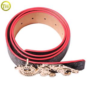 เข็มขัดหนังแท้ปรับได้เอวได้ทำจากสังกะสีอัลลอยเข็มขัดหนังแท้หัวเข็มขัดสลักชื่อลายนูนออกแบบได้ตามต้องการ - Product Image 2