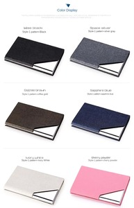 Venta al por mayor de fábrica de acero inoxidable de negocios de crédito ID PU billetera de cuero RFID titular de la tarjeta de Metal - Product Image 5