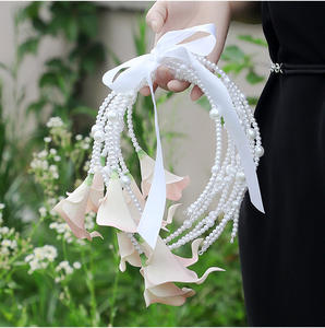 DIY لمسة حقيقية فاخرة زفاف أنيق الأوروبي كالا زنبق لوتس لؤلؤ ، قوس جميل - Product Image 5