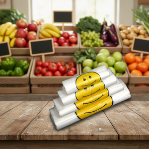 Wholesale Disposable Transparent PE Food Plastic <b>Bags</b> <b>Cheap</b> Price Large Waterproof Vest Handle BG02 Model Silk Screen <b>Bags</b> - Product Image 2