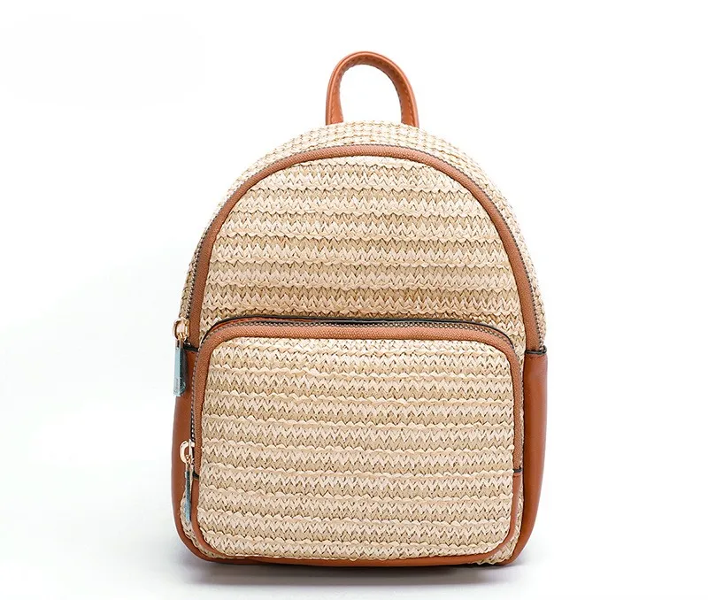 Ummer-Mini mochila de paja para mujer, bolsa de cubo de alta calidad para vacaciones en la playa