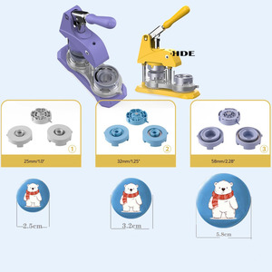 מכונת הכנת תגים 58 מ\\\"מ, ערכת הכנת תגים עצמית, כלי להפעלה קלה עם תבנית ותג ריק - Product Image 2