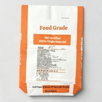 Sac tissé en PP laminé en papier kraft de 25 kg, fond carré avec doublure PE, imperméable et anti-agglomération pour mélange d'assaisonnements et de saveurs, certifié BRC