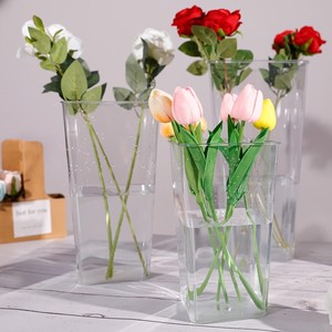 Clear PET Acrylic <strong>Flower</strong> Display Bucket Durable Lightweight <strong>Vase</strong> <strong>for</strong> Home Garden Florist Party Decor - Product Image 1