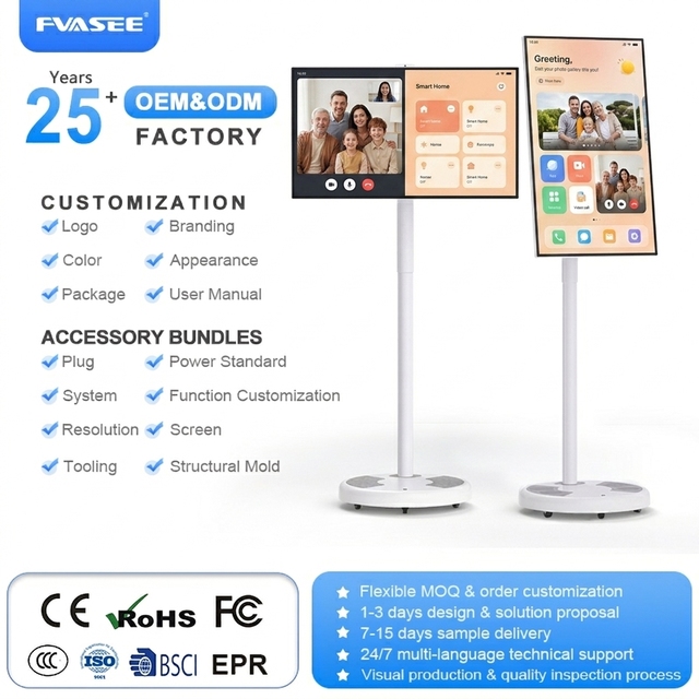 Factory 21.5 24 27 32 Inch Tablet Touch Screen Monitor Rollable Led Display Screen Wireless Portable Android 13 Smart TV IPTV