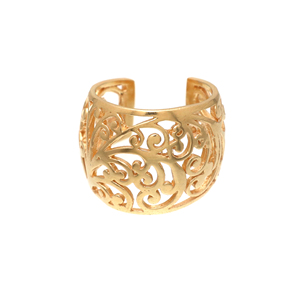 925 Sterling <b>Silver</b> Gold Plated <b>Ring</b> <b>Adjustable</b> Filigree <b>Ring</b> 18K Gold Plating - Product Image 1