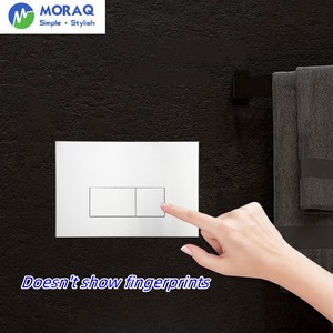 Dual-tuôn ra đẩy thay thế nhà vệ sinh Phễu thoát nước ABS nhựa + Chrome Phụ Kiện Báo Chí Bảng điều chỉnh chải trắng/đen phòng tắm tuôn ra tấm - Product Image 3