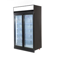 Congélateur vertical commercial d'occasion, réfrigérateur de supermarché avec 1 à 4 portes pour la présentation de légumes et de boissons