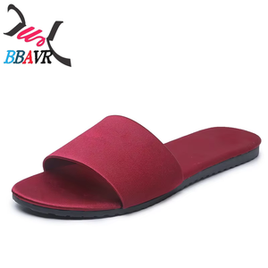 Elegant Bride and Bridesmaids' Comfortable Silk Satin for Slippers Wedding Party Sleepwear <b>Shoes</b> with Low Heel for All Seasons - Product Image 5