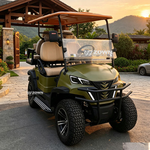 Voiturette de golf électrique 4 places au design avant audacieux et élégant, avec jupes latérales épurées, pour usage commercial et de loisirs - Product Image 1
