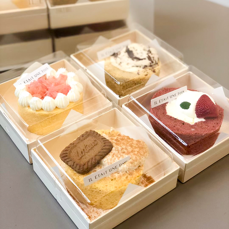 Disposable Takeaway Wooden Sushi Catering Box Pastry Dessert Bakery Tiramisu Cake Veneer Cheese Food Container Packaging Boards