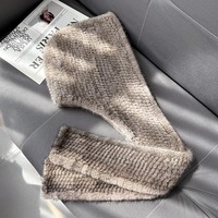 Gorro de piel de visón tejido a mano de lujo para mujer, gorro informal con estampado por transferencia de calor para las cuatro estaciones, gorro para exteriores con circunferencia de cabeza de 56-58CM XZWDSI