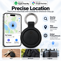 Actieve hondenhalsband BLE tracking tag, werkt met Apple Find My & Google Find My Device dual systeem, waterdicht, anti-verlies slimme tag