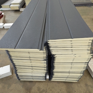 Panneaux de toiture isolés en mousse rigide PU, panneaux sandwich en polyuréthane métalliques sculptés, <span class=keywords><strong>isolation</strong></span> murale extérieure en aluminium pour maisons et hôtels - Product Image 1