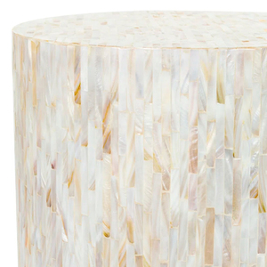 ISO9001 Factory Wholesale Modern Drum <b>End</b> <b>Table</b> with Stone Veneer, 19" Round Side for Small Spaces - Product Image 3