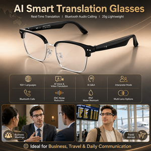 Gafas Inteligentes con IA, Traducción en Tiempo Real en Más de 164 Idiomas, Gafas de Audio Ligeras de 25 g, Captura de Video 1080P, IP67 - Product Image 2