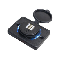 Prise de charge USB double 3,1A 12V DC à montage sur panneau pour sièges de bus, chargeurs USB 24V pour bus