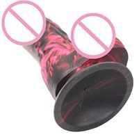 Gode en silicone pur 7 pouces ventouse sensation réelle couleur rouge noir ventouse forte énorme gode réaliste pour la masturbation féminine