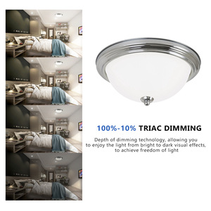 Plafonnier LED en verre moderne et minimaliste, à montage en surface, 120V, pour l'Amérique du Nord, 2700K-5000K, dimmable, à faisceau central fixe - Product Image 2