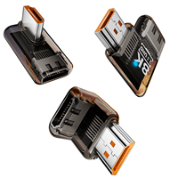 Coupleur coudé HDMI 2.1 à boîtier transparent 8K60Hz, raccord à angle droit, 12 types, pour consoles de jeux, moniteurs, projecteurs