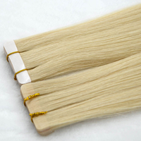Extensions de cheveux naturels en gros, qualité supérieure, cheveux russes Remy à cuticules alignées, mèches vierges lisses à bandes adhésives sans couture