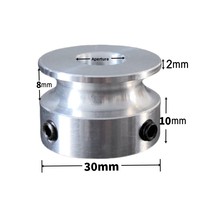 Polea Redonda Tipo 8 R4U de Aleación de Aluminio con Ranura Única para Transmisión, Procesamiento Personalizado OEM, 50 mm de Diámetro Exterior, 10 mm de Ancho