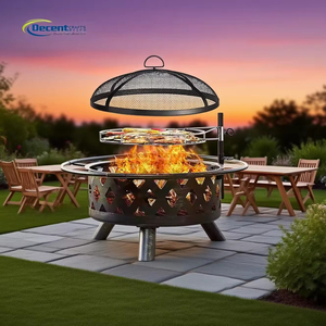 เตาผิงกลางแจ้งแบบพกพา สไตล์โมเดิร์น ทรงกลม ทำจากโลหะ สำหรับเผาไม้ ใช้สำหรับทำกองไฟและย่างอาหาร - Product Image 6