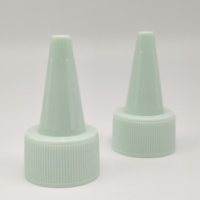 Bouchon à vis réutilisable en plastique anti-fuite de 24 mm avec bec verseur long et embout poussoir-tirant léger pour usage industriel chimique sur palette en carton
