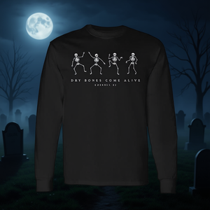 Camiseta de manga larga Dry Bones Come Alive Ezekiel 37 Skeleton Halloween - Product Image 3