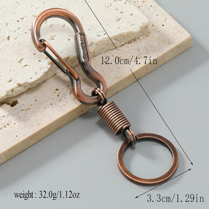 Vintage Primavera Anti-caída Cierre de llave Bobina de metal Hebilla de resorte Cintura Metal Llaveros Ganchos regalo - Product Image 3