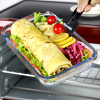 Micro-ondes Ustensiles de Cuisine Four Rectangulaire Ovale En Verre Borosilicate Plat De Cuisson Poêle Imbriquée
