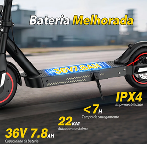 קורקינט חשמלי מתקפל E9T 500W למבוגרים, מהירות 32 קמ/שעה, טווח 22 קמ', אפליקציית בלוטות', מתלים אחוריים - במלאי בברזיל ובמקסיקו - Product Image 3