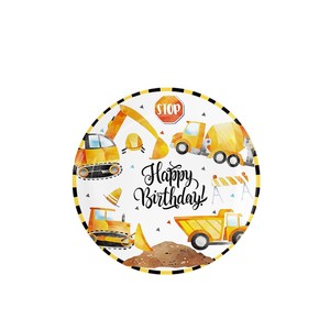 Articles de fête sur le thème des engins de construction, décorations d'anniversaire, ensemble de vaisselle sur le thème de l'excavatrice pour fête d'enfants - Product Image 3