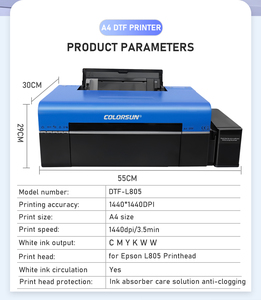 Colorsun High Stability Single L805 Print Head T-shirt <b>Clothes</b> Inkjet Table <b>Printing</b> <b>Machine</b> for Own Use DTF Printer - Product Image 2