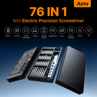 Kit de herramientas de reparación eléctrica AXTH 76 en 1, juego de destornilladores recargables con puntas magnéticas de alta precisión para técnicos de teléfonos y portátiles