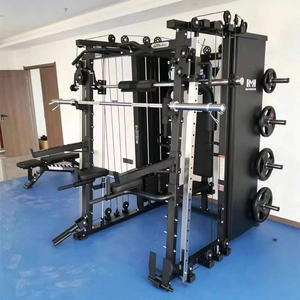 FRS Heavy Duty Smith Machine Power Cage con Pila di Pesi <span class=keywords><strong>in</strong></span> Acciaio da 150 kg, Grado Commerciale, Trainer Funzionale Multifunzione per <span class=keywords><strong>Palestra</strong></span>, Certificato CE - Product Image 2