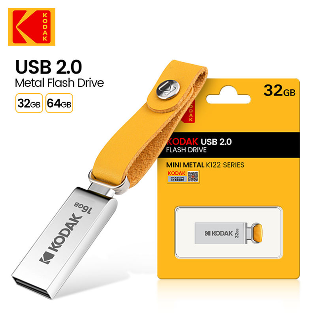 Kodak K122 USB2.0 Pendrive 32gb 64gb 128gb USB Flash Drive Metal U Disk Memoria Pormo Gifts