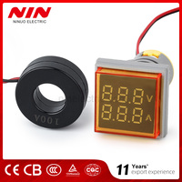 NIN Tester Berkualitas Tinggi dengan Layar Digital Voltmeter Ammeter AC50-500V 0-100A AD101-22VAM Akurasi 2% V a Diameter 22mm