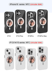 Ốp điện thoại hình tròn NFC DIY hiển thị màn hình, <span class=keywords><strong>4</strong></span> màu mực, mặt lưng, khuyến mãi hot, cập nhật mới dành cho <span class=keywords><strong>iPhone</strong></span> 16 15 14 13 Pro Max - Product Image 4