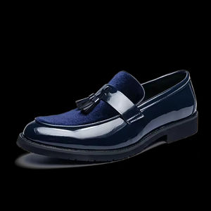 Chaussures habillées pour hommes en cuir de vache véritable sur mesure haut de gamme, bout pointu, respirantes, imperméables, à enfiler, avec soutien de la voûte plantaire - Product Image 1