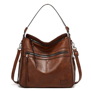 New Fashion Large Capacity Zippered Women's Tote Bag PU Material Polyester Lining Europe Design Single Shoulder Crossbody Bag - Product Image 4