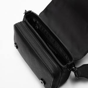 Bolso cruzado de cuero Saffinao negro para hombre, bolsa de mensajero con bandolera lateral, venta al por mayor - Product Image 6
