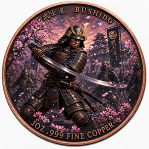 Moneda Personalizada de Cobre Fino .999 de 1oz, Shogun de Japón, Samurái, Conde de Guerra, Torii, Sakura, Medallón Coleccionable de Arte - Product Image 4
