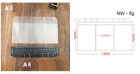 Classeur à 6 anneaux porte-poche en plastique A5 A6 clair étanche PVC souple écologique à la mode porte-carte de crédit pour la papeterie