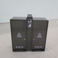 Poubelle en acier inoxydable à double capacité de haute qualité Poubelle de recyclage intérieure et extérieure pour le recyclage du papier